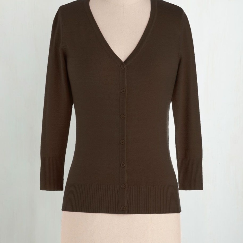 Modcloth brown charter school cardigan